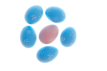 Painted Easter eggs on white background. Isolated.