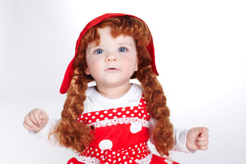 curly red hair girl portrait
