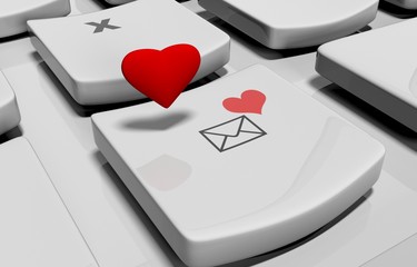 Heart on computer keyboard