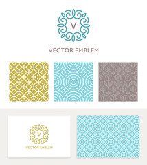 Vector set of graphic design elements and logo design templates