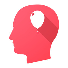 Long shadow male head icon with a balloon