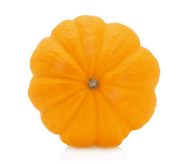 Yellow pumpkin isolated on white background.