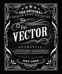 Antique label typography poster vintage frame blackboard design - obrazy, fototapety, plakaty