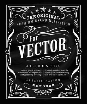 Antique label typography poster vintage frame blackboard design