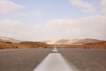 road in desert Negev in israel