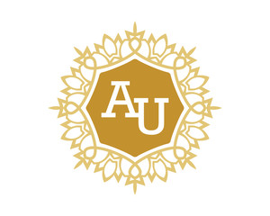 AU initial royal letter logo