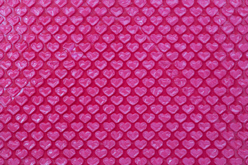 Pink heart shape bubble wrap