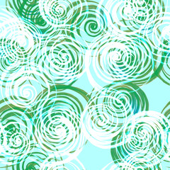 Fototapeta na wymiar Seamless watercolor pattern with abstract roses. Green tones. Beautiful floral ornament. Textile print, wallpaper.