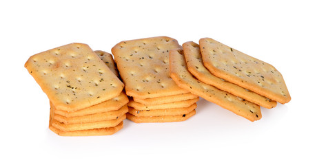 Cracker on white background