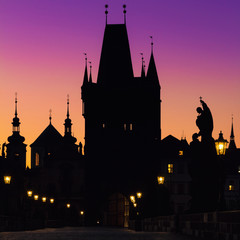  Prague, Charles Bridge in the morning; Czech Republic