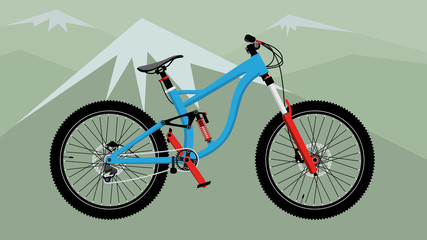Fototapeta premium design element. downhill mountain bike illustration