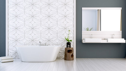 modern bright bathroom 3D render