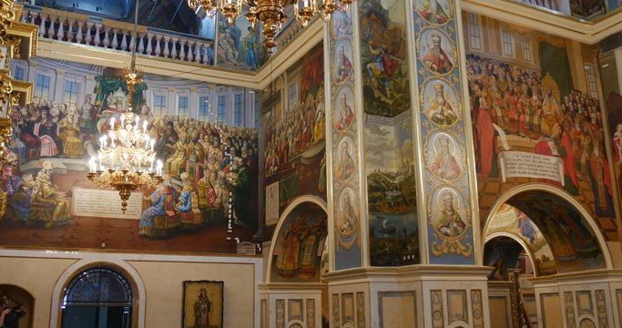 The Great patriarchal council - The Views Inside The Great Church of The Assumption of the Blessed Virgin Mary of Kiev Pechersk Lavra in Kiev, Ukraine