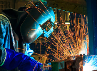 welder Industrial automotive part in factory