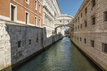 Canal in Venice with bridges
