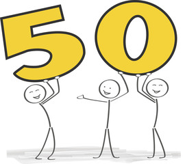 Strichmännchen feiern 50zigsten Geburtstag