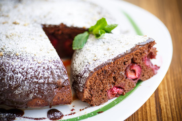 chocolate cake stuffed with cherries 