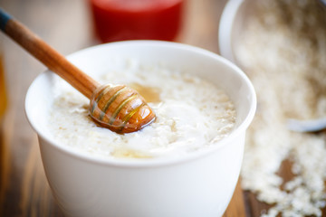 Healthy breakfast, oatmeal