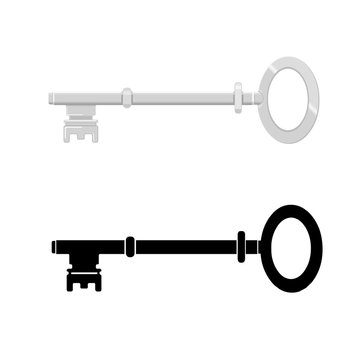A vector illustration of a skeleton key to open any door. Skeleton Key Icon illustration - Vector vintage key for locking and unlocking doors.