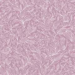 Paisley Flowers Design Elements Seamless Pattern