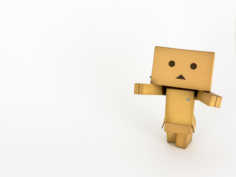 Cute Danbo character posing adorably with outstretched arms.