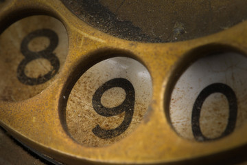 Close up of Vintage phone dial - 9