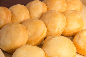 Bakery products. Golden brown cakes, and all Russian belyashi ru