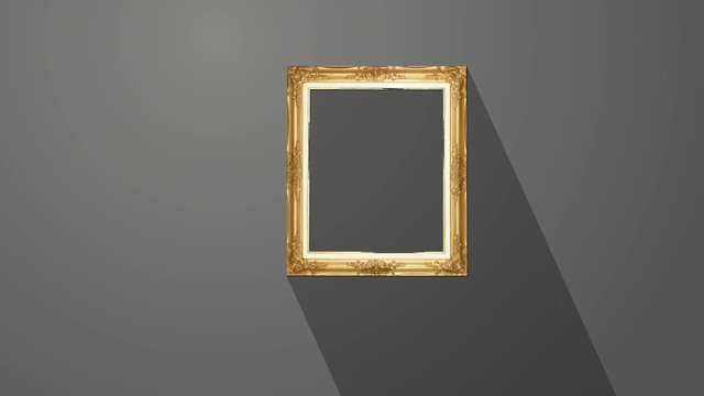 Old style picture wood frame with moving shadow background, Animation UHD 4k 3840x2160.
