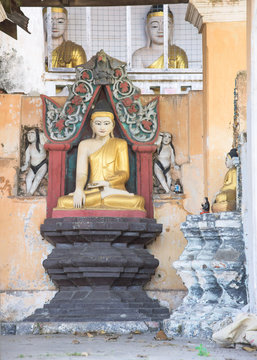 Buddha image at temple in Myeik, Myanmar