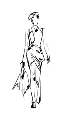 Fashion model. Sketch.