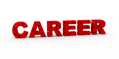 3d cracked career word