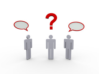 3d people bubble speech