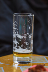 Glass beer on background