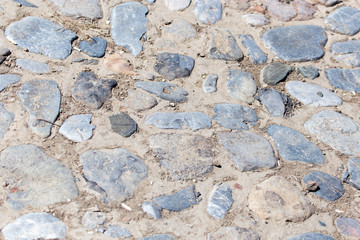 background of stone tiles on the road