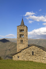 Fototapeta na wymiar Sant Just and Sant Pastor Church, XI-XII century Romanesque, Son de Pi, Pallars Sobira, Lleida, Catalonia, Spain