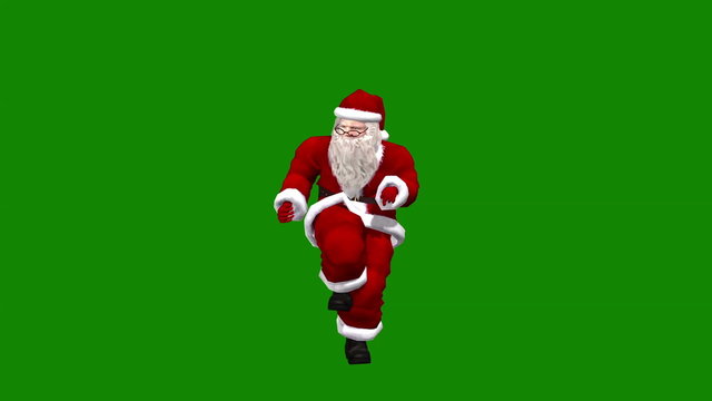 Santa Claus Isolated on Green Background, Holiday Hip Hop Dance