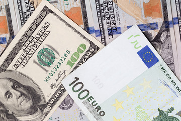 background of the money. Euro and Dollar