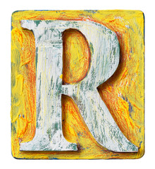 Wooden alphabet letter R