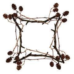 Frame made from dry twigs