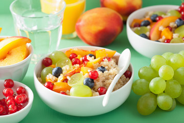 healthy breakfast quinoa with fruits berry nectarine blueberry g