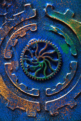 handmade steampunk background mechanical cogs wheels