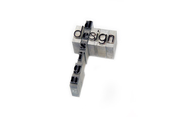 design / caracteres d'imprimerie en plomb 