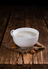 Fresh made Almond Milk (selective focus)