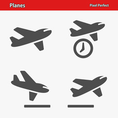 Planes Icons. Professional, pixel perfect icons optimized for both large and small resolutions. EPS 8 format.