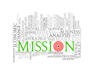 Word tags wordcloud of mission
