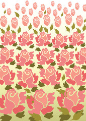 Fototapeta premium Rose flower pattern background. Vector