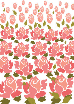 Rose flower pattern background. Vector