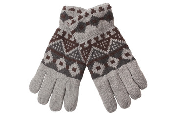 Warm woolen knitted gloves