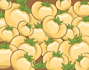 Yellow tomatoes pattern. Vector