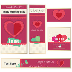 valentine banner card pack